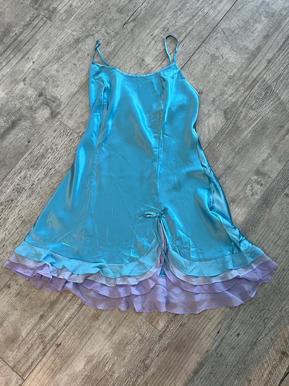 NWT Y2K Victoria's Secret Vintage Fairy Mermaid Silk slip dress w/Ruffle Hem SzM